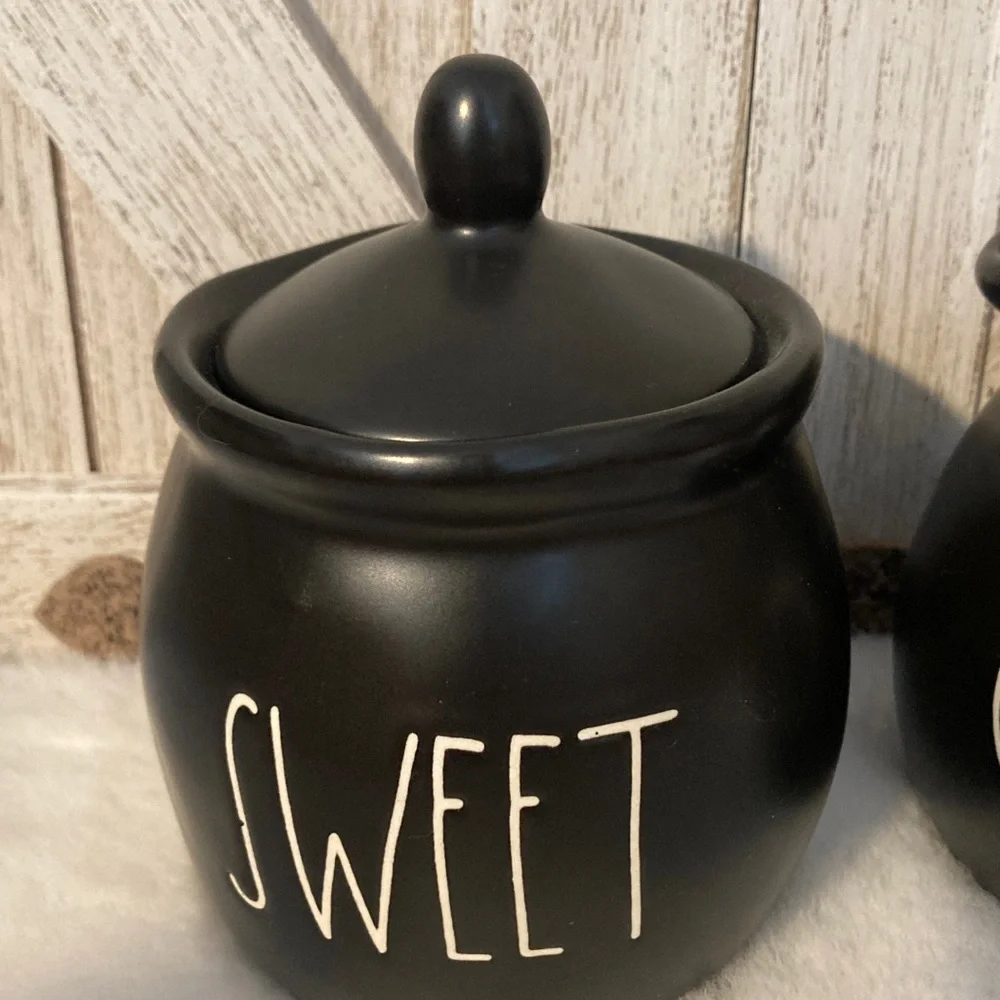 Rae Dunn Creamy and Sweet Serve Set in Black